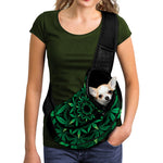 Cannabis Leaf Mandala Print Pet Sling Carrier