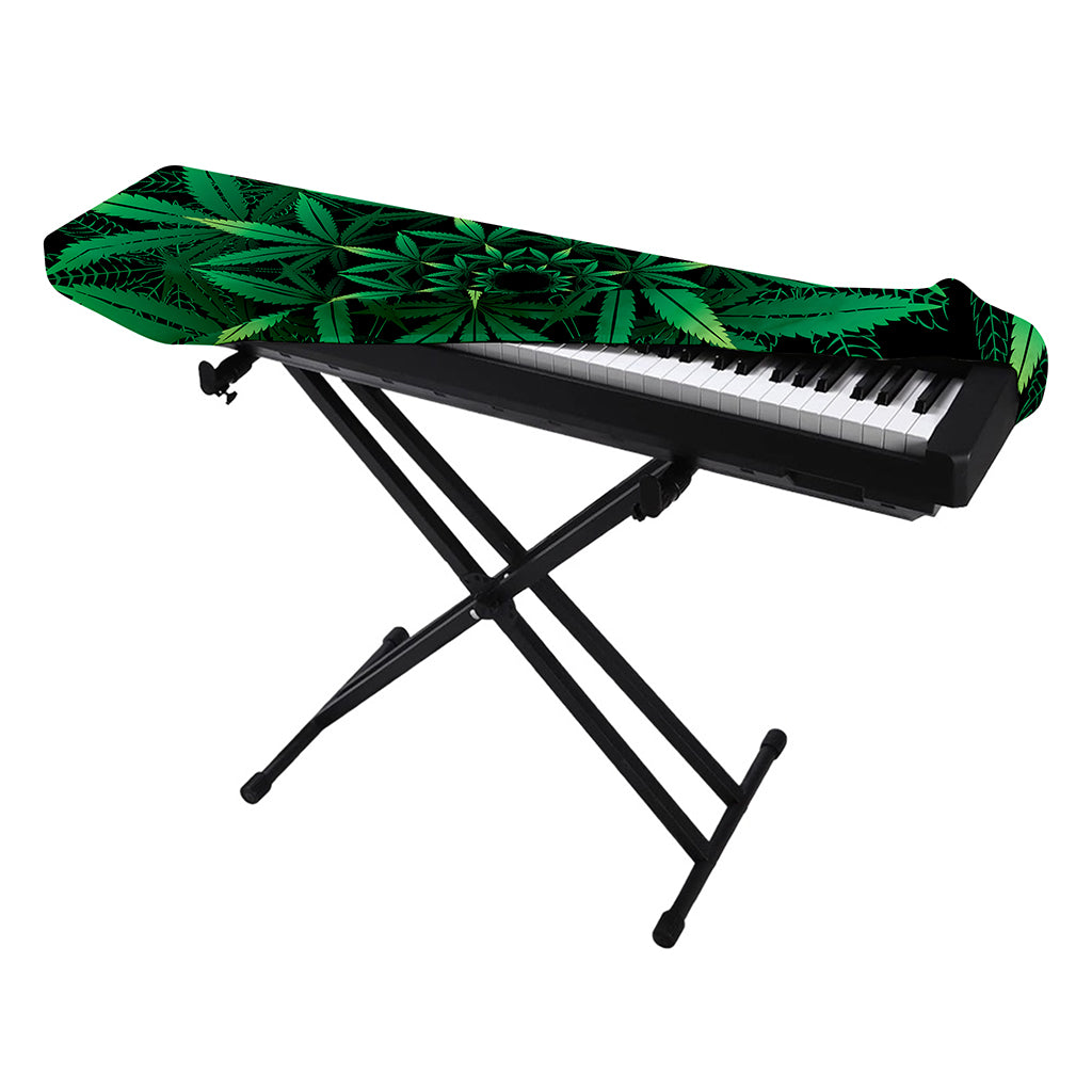 Cannabis Leaf Mandala Print Piano Keyboard Cover