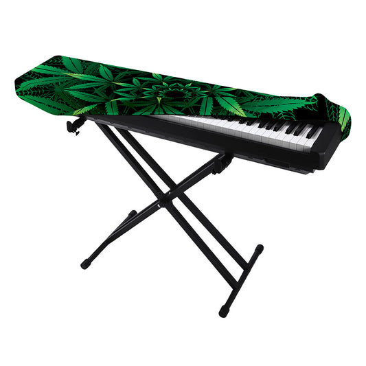Cannabis Leaf Mandala Print Piano Keyboard Cover