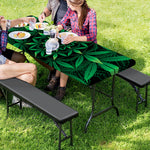 Cannabis Leaf Mandala Print Picnic Table Cover