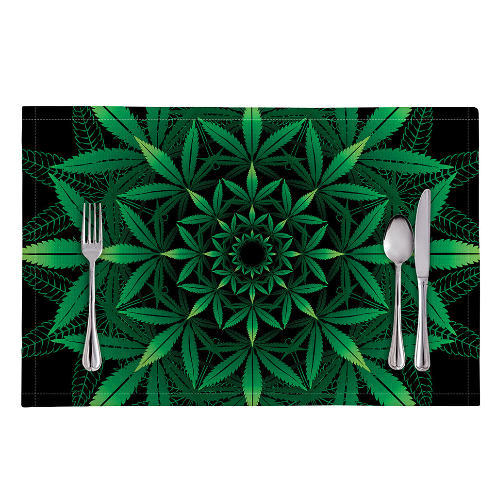 Cannabis Leaf Mandala Print Placemat