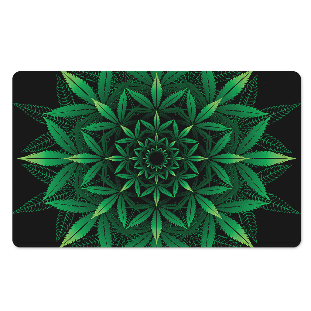 Cannabis Leaf Mandala Print Polyester Doormat