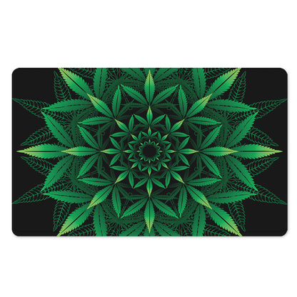 Cannabis Leaf Mandala Print Polyester Doormat