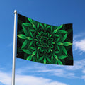 Cannabis Leaf Mandala Print Polyester Flag