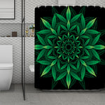 Cannabis Leaf Mandala Print Polyester Shower Curtain