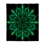 Cannabis Leaf Mandala Print Polyester Shower Curtain