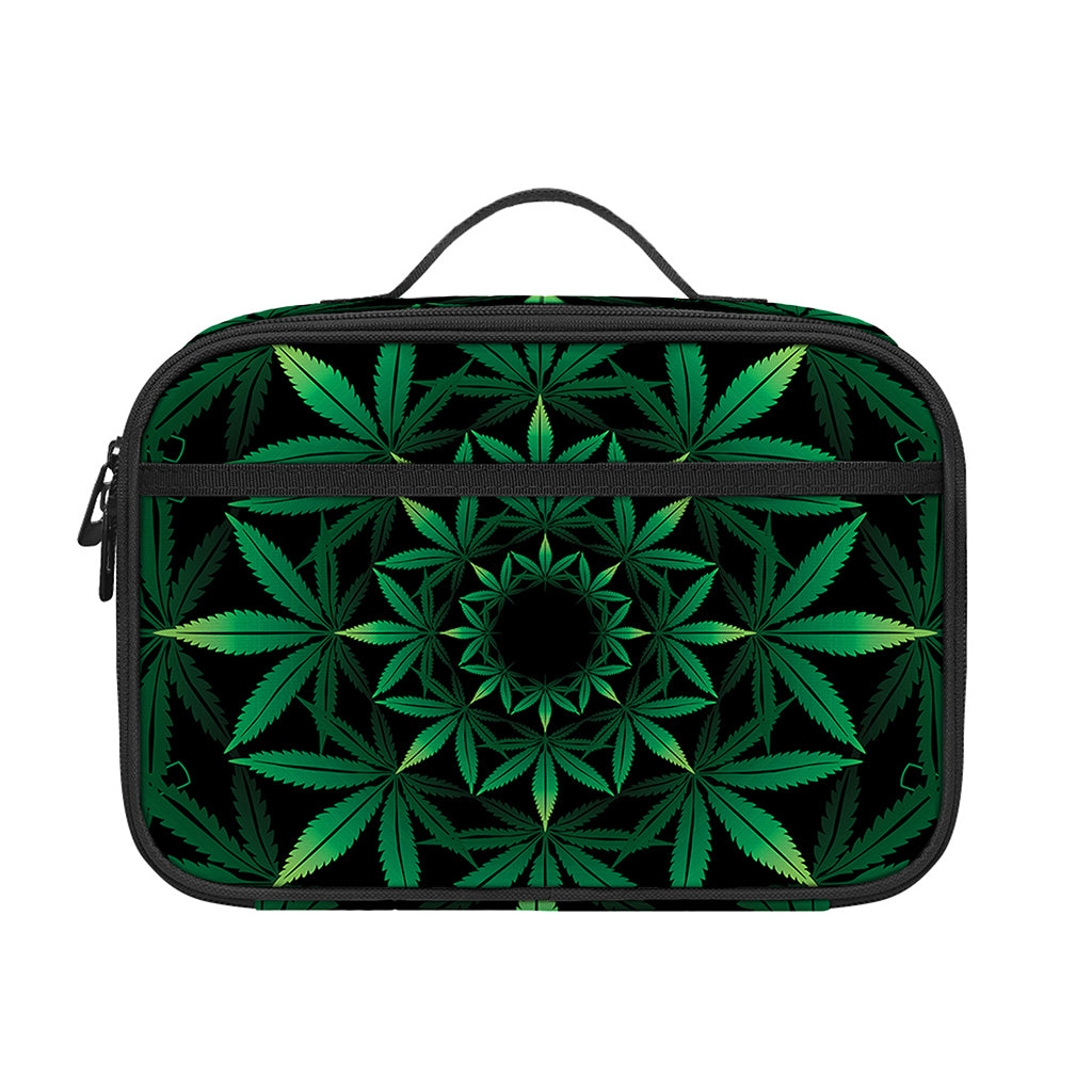 Cannabis Leaf Mandala Print Portable Lunch Bag