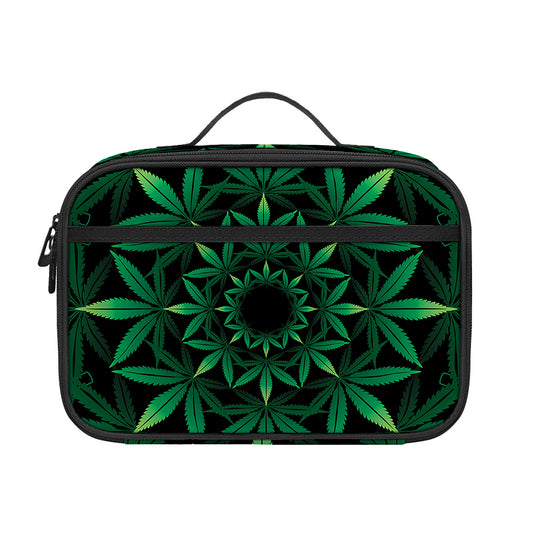 Cannabis Leaf Mandala Print Portable Lunch Bag