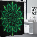 Cannabis Leaf Mandala Print Premium Shower Curtain