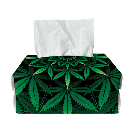 Cannabis Leaf Mandala Print Rectangle Tissue Box Cover
