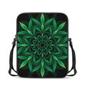 Cannabis Leaf Mandala Print Rectangular Crossbody Bag