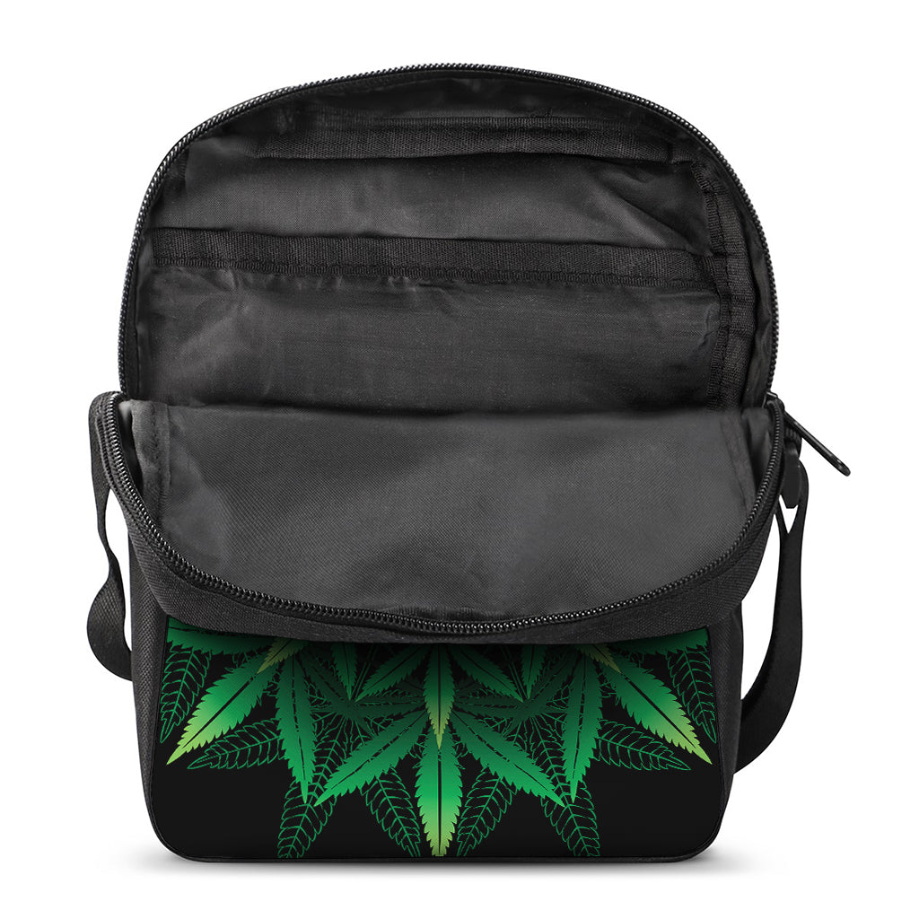 Cannabis Leaf Mandala Print Rectangular Crossbody Bag