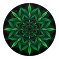 Cannabis Leaf Mandala Print Round Blanket