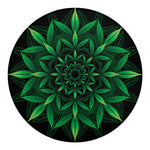 Cannabis Leaf Mandala Print Round Blanket