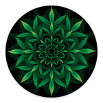 Cannabis Leaf Mandala Print Round Floor Mat