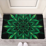 Cannabis Leaf Mandala Print Rubber Doormat