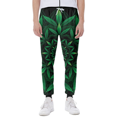 Cannabis Leaf Mandala Print Scuba Joggers