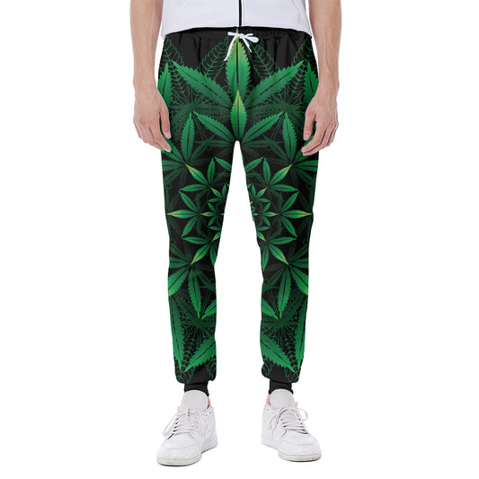 Cannabis Leaf Mandala Print Scuba Joggers