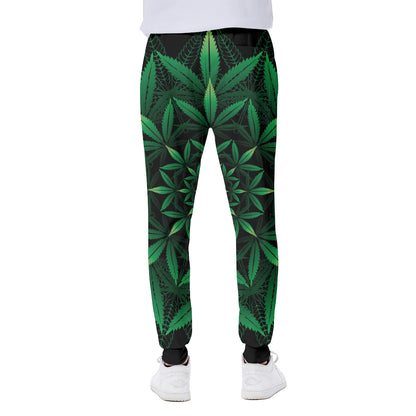 Cannabis Leaf Mandala Print Scuba Joggers
