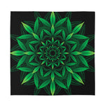 Cannabis Leaf Mandala Print Silk Bandana