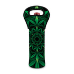 Cannabis Leaf Mandala Print Single Neoprene Wine Tote