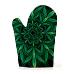 Cannabis Leaf Mandala Print Single Oven Mitt