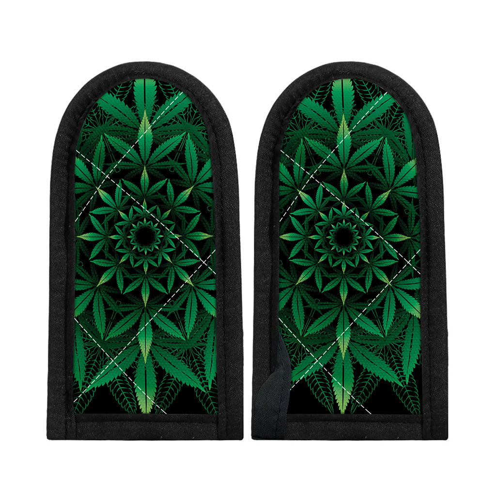 Cannabis Leaf Mandala Print Skillet Handle Cover