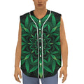 Cannabis Leaf Mandala Print Sleeveless Baseball Jersey