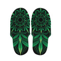 Cannabis Leaf Mandala Print Slippers
