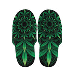 Cannabis Leaf Mandala Print Slippers