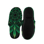 Cannabis Leaf Mandala Print Slippers