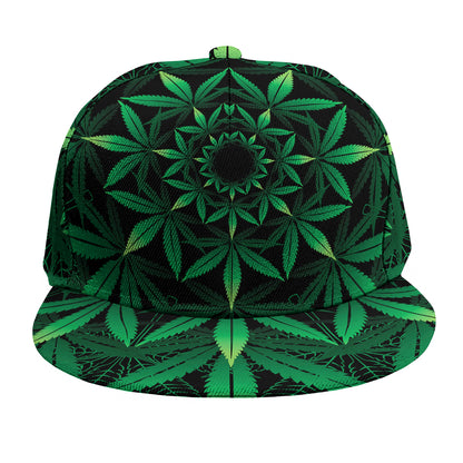Cannabis Leaf Mandala Print Snapback Cap