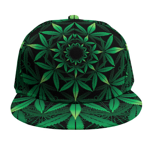 Cannabis Leaf Mandala Print Snapback Cap
