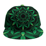 Cannabis Leaf Mandala Print Snapback Cap