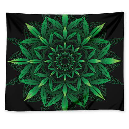 Cannabis Leaf Mandala Print Tapestry