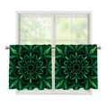 Cannabis Leaf Mandala Print Tier Curtains