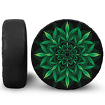 Cannabis Leaf Mandala Print Tire Cover