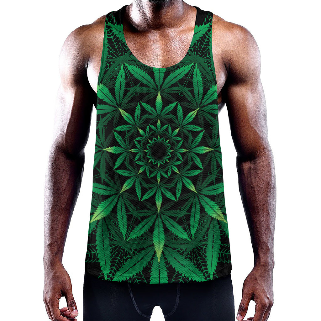 Cannabis Leaf Mandala Print Training Tank Top