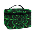Cannabis Leaf Mandala Print Travel Makeup Bag