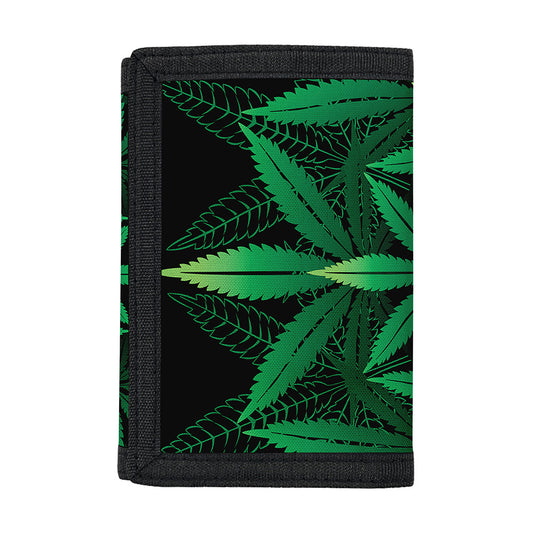 Cannabis Leaf Mandala Print Trifold Wallet