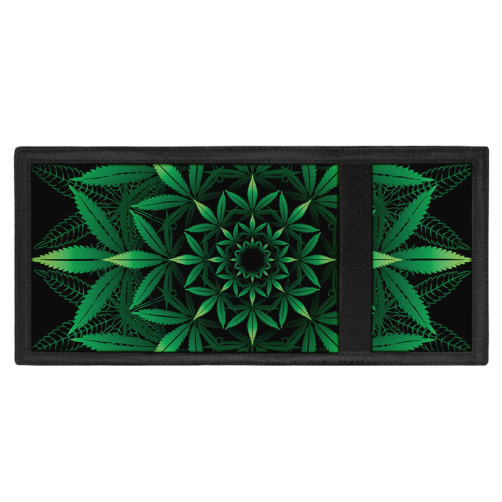 Cannabis Leaf Mandala Print Trifold Wallet