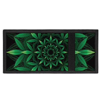 Cannabis Leaf Mandala Print Trifold Wallet