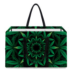 Cannabis Leaf Mandala Print Utility Tote Bag