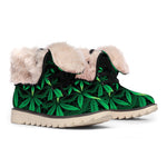 Cannabis Leaf Mandala Print Winter Boots