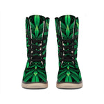 Cannabis Leaf Mandala Print Winter Boots