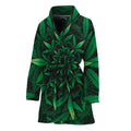 Cannabis Leaf Mandala Print Women's Bathrobe