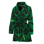 Cannabis Leaf Mandala Print Women's Bathrobe