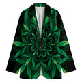 Cannabis Leaf Mandala Print Women's Blazer