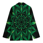 Cannabis Leaf Mandala Print Women's Cotton Blazer