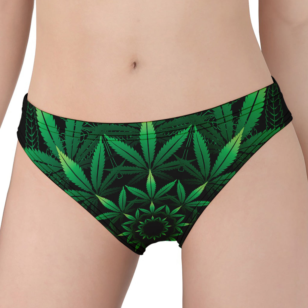 Cannabis Leaf Mandala Print Women's Panties